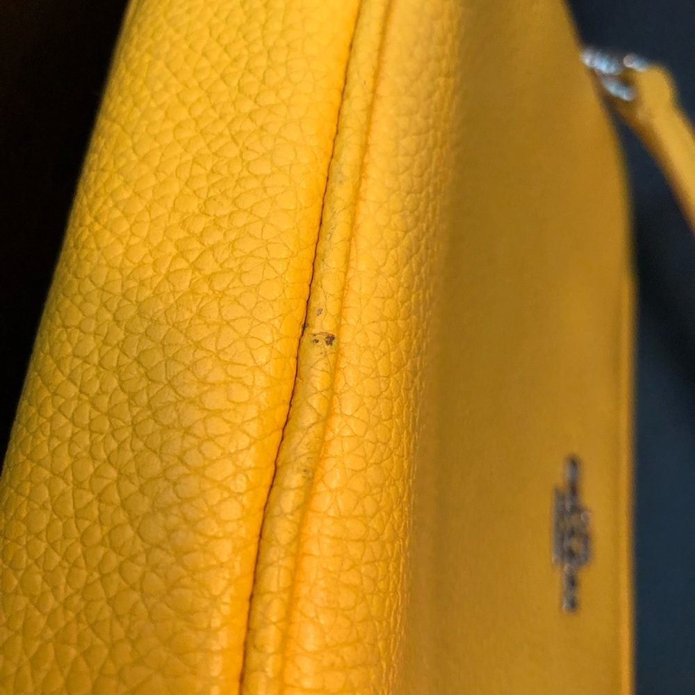 Bright Yellow Coach cross body. Two zippered compartments. - Picture 7 of 8